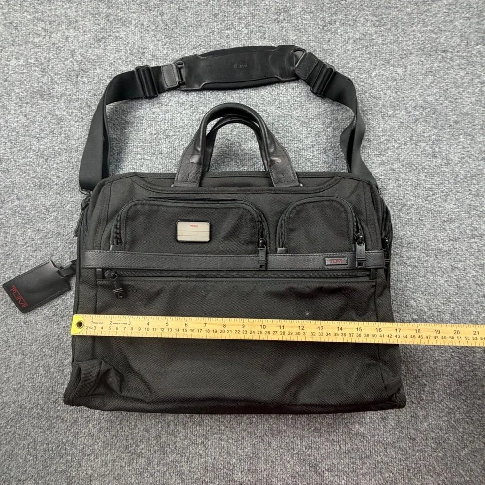 Tumi‎ Alpha Ballistic Nylon Slim Deluxe Portfolio Briefcase Black Mens